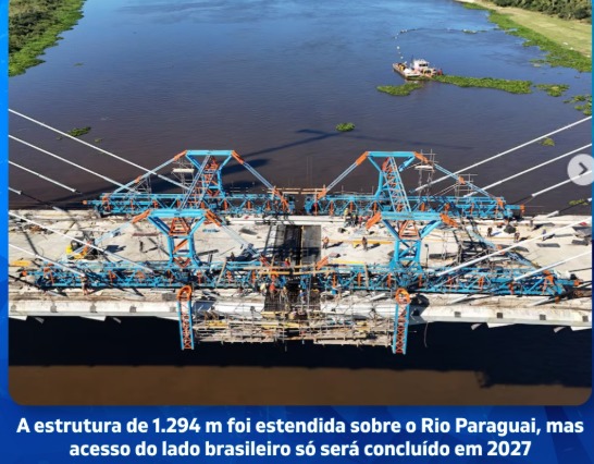 Ponte da Rodovia Bioceânica do Mercosul já une Paraguai e Brasil